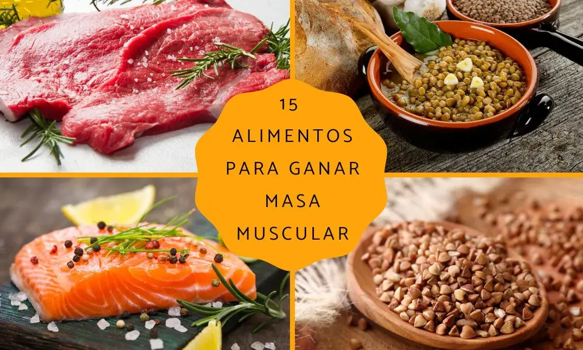 Carne roja, salmón, lentejas y trigo sarraceno: alimentos para ganar masa muscular.