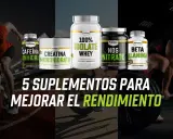 Cinco suplementos FullGas para mejorar el rendimiento: cafeína, creatina, aislado de suero, nitrato y beta alanina.