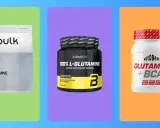 Tres productos de glutamina: bolsa de Bulk, bote de BioTechUSA y bote de VitoBest. Aprende como tomar glutamina para tus objetivos.