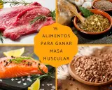 Carne roja, salmón, lentejas y trigo sarraceno: alimentos para ganar masa muscular.