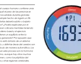 Gráfico circular muestra 1693 KCAL, con zonas "Obeso", "Sobre-Peso", "Saludable" y "Bajo-Peso". Las calorías diarias hombre son clave.