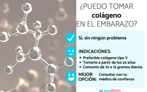 ¿Puedo tomar colágeno en el embarazo? Sí, sin problema. Indicaciones: colágeno tipo V, 10-15g diarios. Mejor opción: consulta médica.