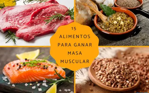 Carne roja, salmón, lentejas y trigo sarraceno: alimentos para ganar masa muscular.