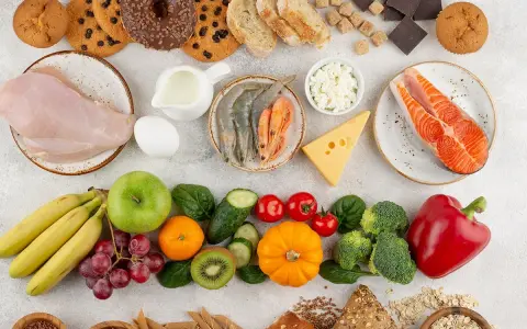Diversos alimentos, incluyendo frutas, verduras, carnes, lácteos y granos. Algunos alimentos procesados cuales son: galletas, donas, pan y chocolate.