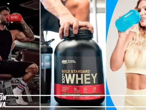 Hombres y mujeres bebiendo batidos de proteína. Descubre cuándo tomar proteínas para optimizar tu nutrición deportiva.
