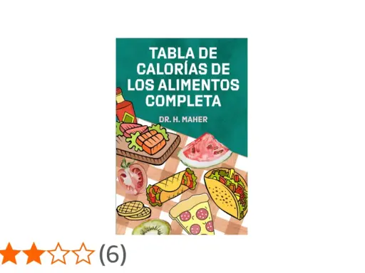 Tabla de calorías de alimentos con ilustraciones de pizza, tacos, carne y frutas. Ideal para quienes buscan información sobre calorias alimentos.