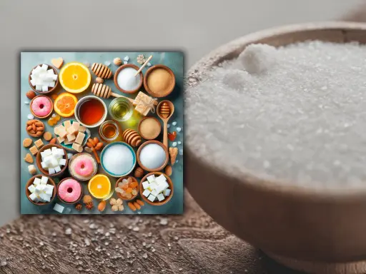 Dulces y frutas, ¿buscas el edulcorante más sano? Azúcar, miel, naranjas y donuts.