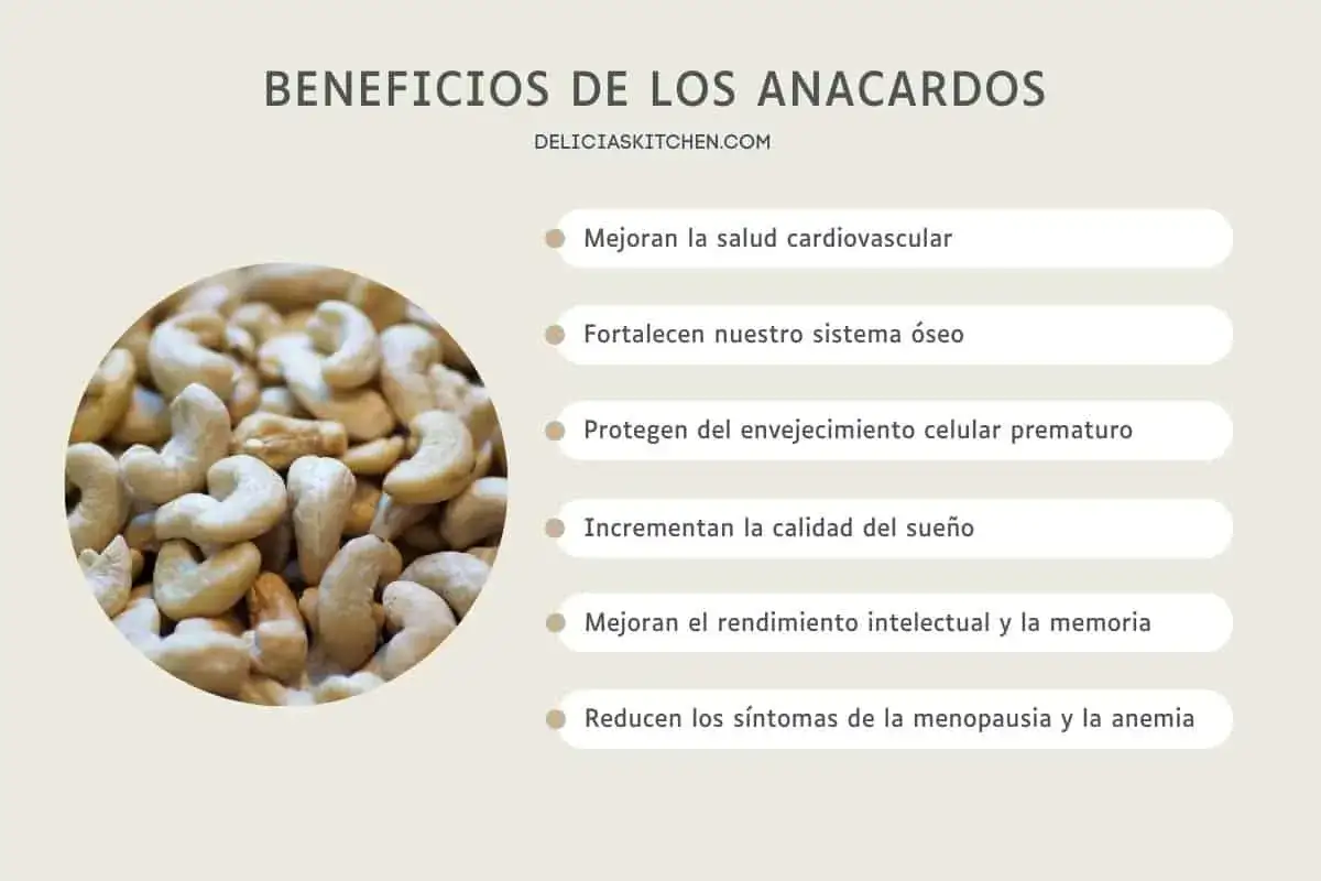 Anacardos: descubre sus incre&iacute;bles propiedades para la salud cardiovascular, &oacute;sea, mental y m&aacute;s. &iexcl;Un snack lleno de beneficios!