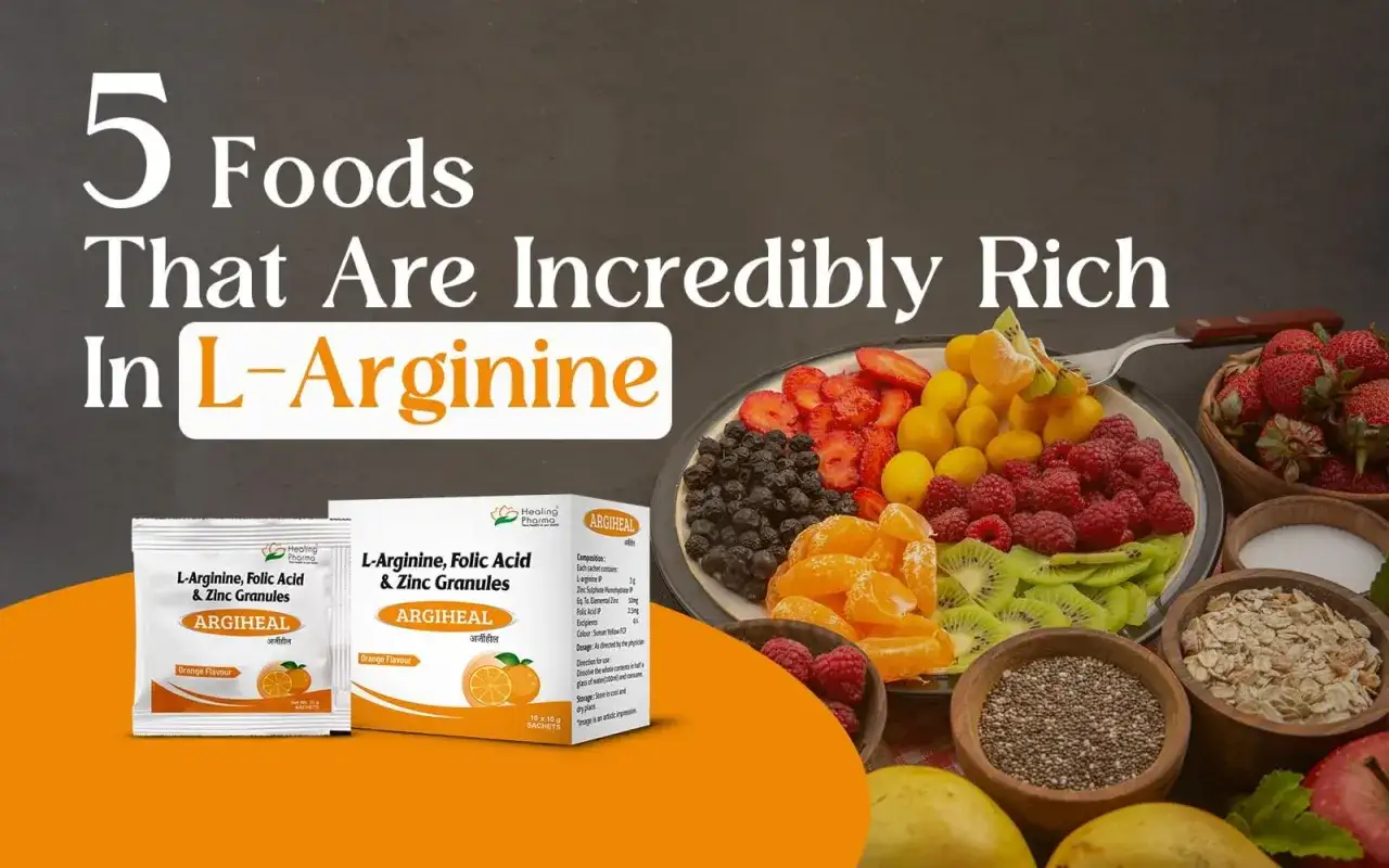 Descubre para qu&eacute; sirve la L-arginina con esta imagen que muestra frutas y suplementos.